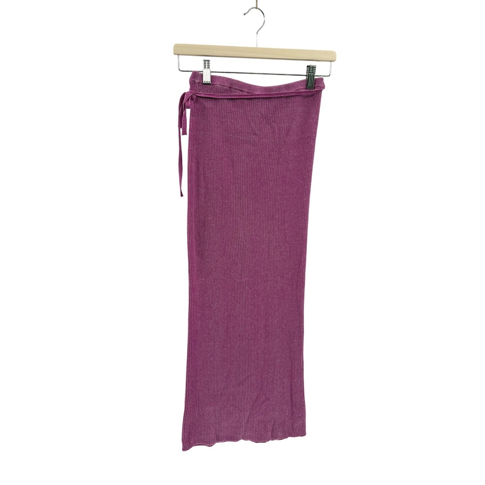 Free People Midi Skirt Wrap Women Size XS Pink Ribbed Beach - Picture 2 of 8
